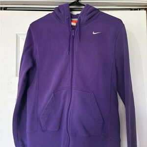 Nike Purple Full-Zip Hoodie with White Swoosh